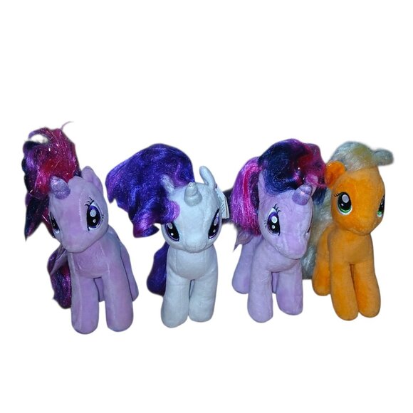TY My Little Pony Plush Lot Rarity Twilight Sparkle Apple Jack 7" Hasbro MLP - Picture 1 of 7